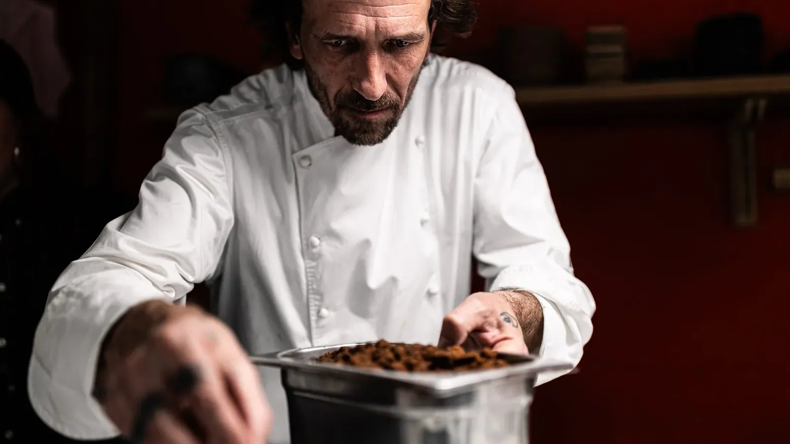 Chef plating a dish in the kitchen, DOING FOTUS